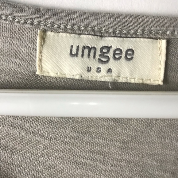 Umgee Gray Hi Low Shirt With Lace Trim Sz Small - Picture 2 of 6